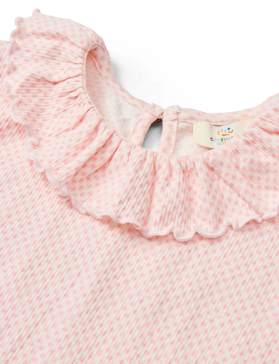 Copenhagen Colors - CREPE TEE W. FRILL COLLAR - bluser & tunikaer - pink comb. - 2