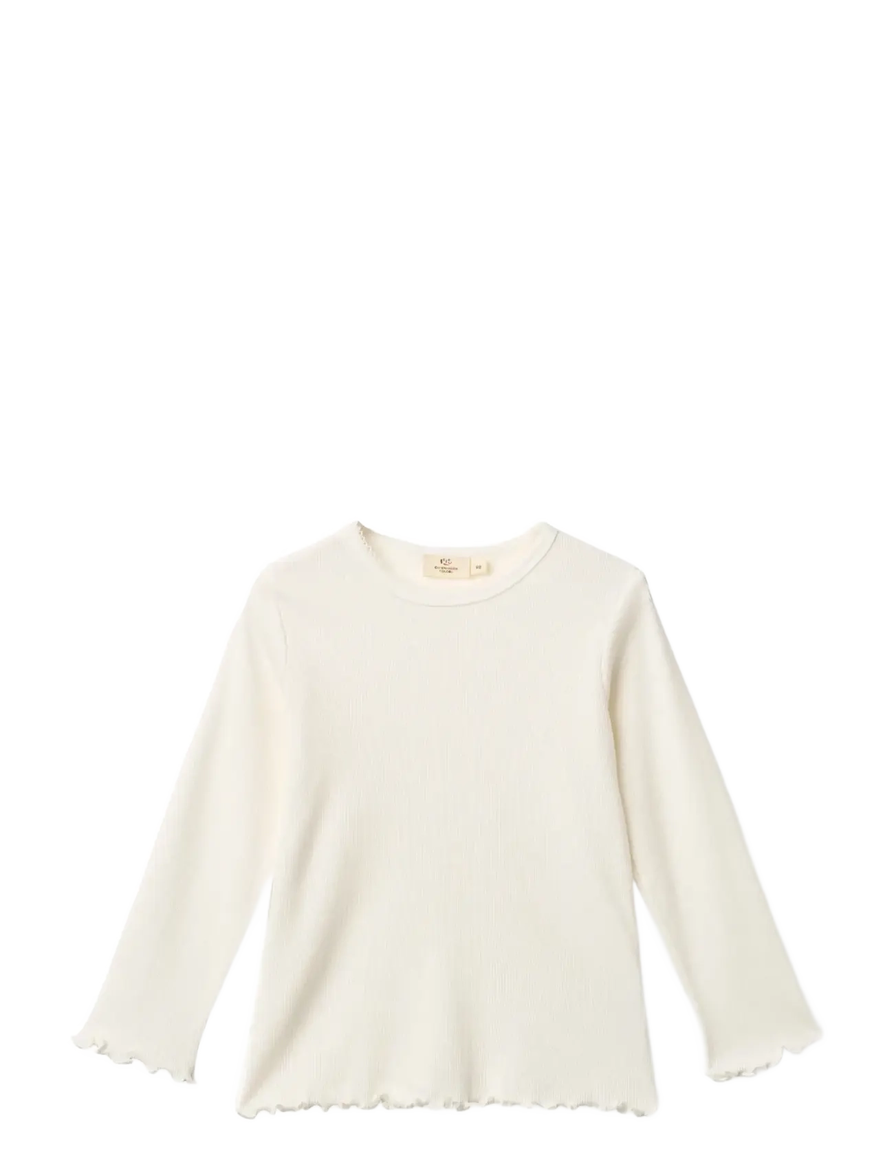 Copenhagen Colors Modal Rib Ls Tee W. Picot, 140, T-shirts, Creme - Long-sleeved Kinder