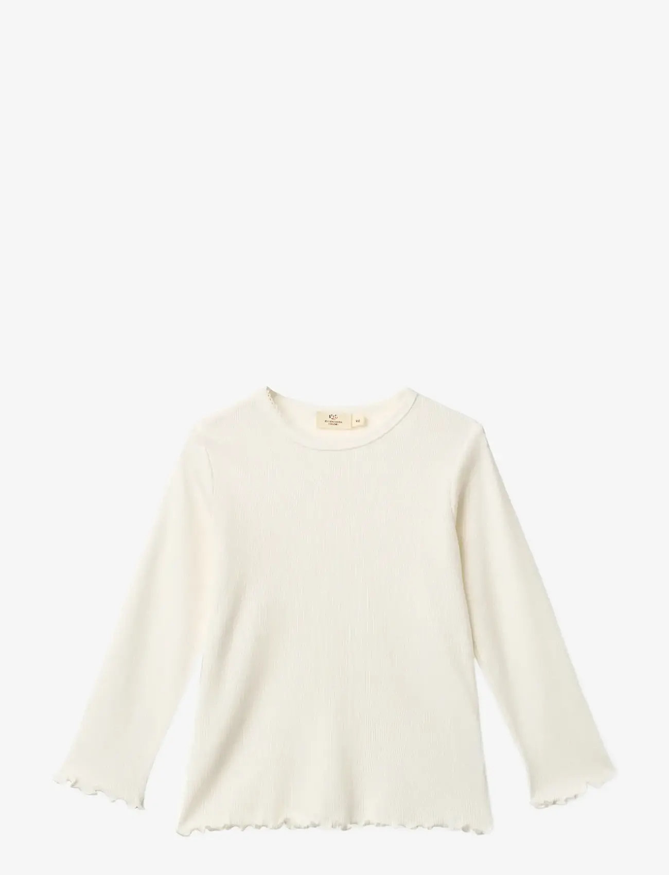 Copenhagen Colors - MODAL RIB LS TEE W. PICOT - langærmede t-shirts - cream - 0