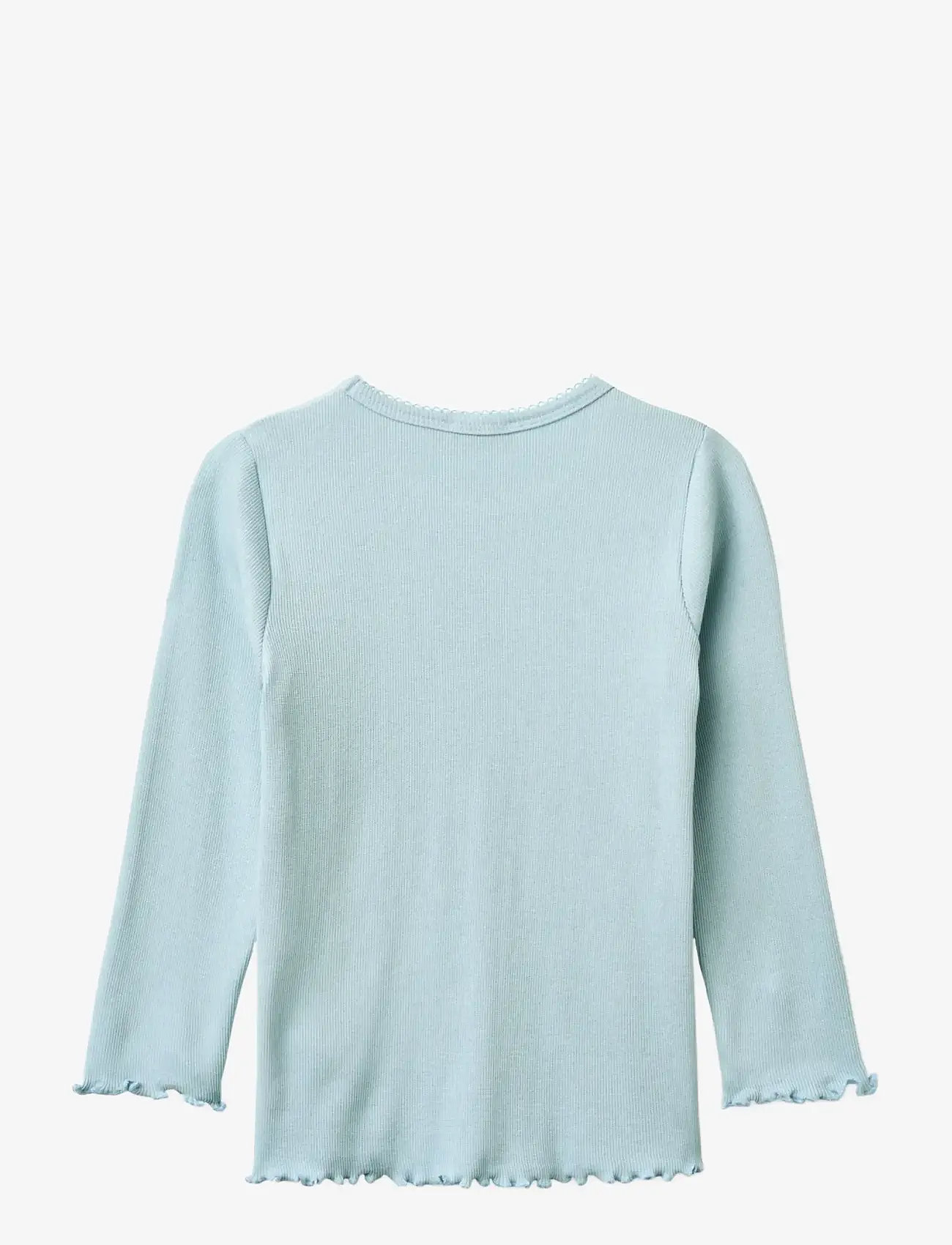 Copenhagen Colors - MODAL RIB LS TEE W. PICOT - langærmede t-shirts - dusty blue - 1