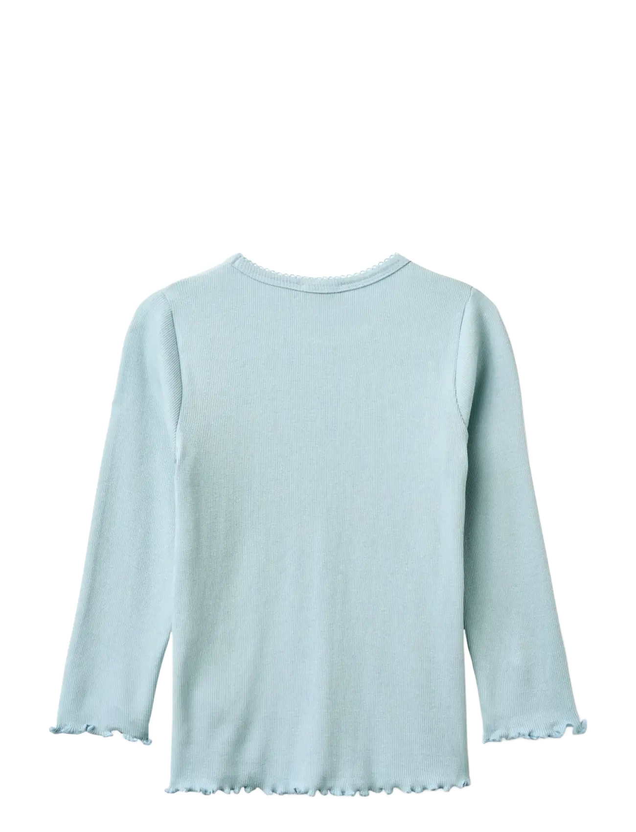 Copenhagen Colors - MODAL RIB LS TEE W. PICOT - pikkade varrukatega t-särgid - dusty blue - 1