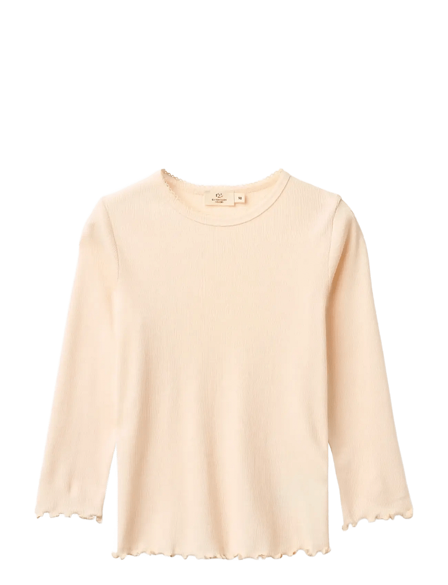 Copenhagen Colors - MODAL RIB LS TEE W. PICOT - pikkade varrukatega t-särgid - dusty rose - 0