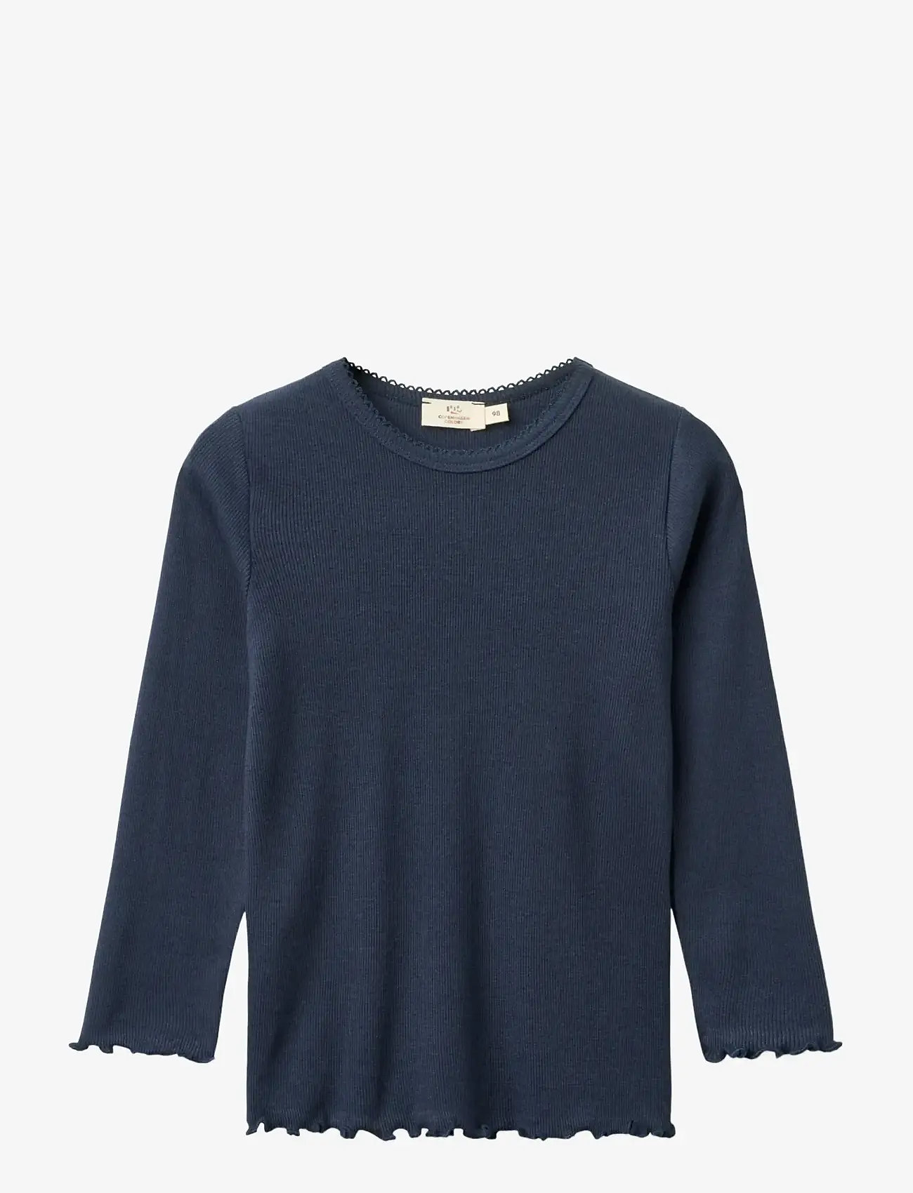 Copenhagen Colors - MODAL RIB LS TEE W. PICOT - langærmede t-shirts - navy - 0