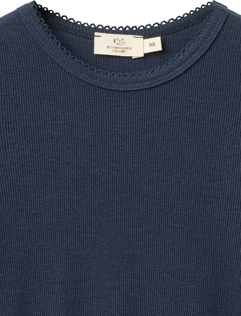 Copenhagen Colors - MODAL RIB LS TEE W. PICOT - langærmede t-shirts - navy - 2