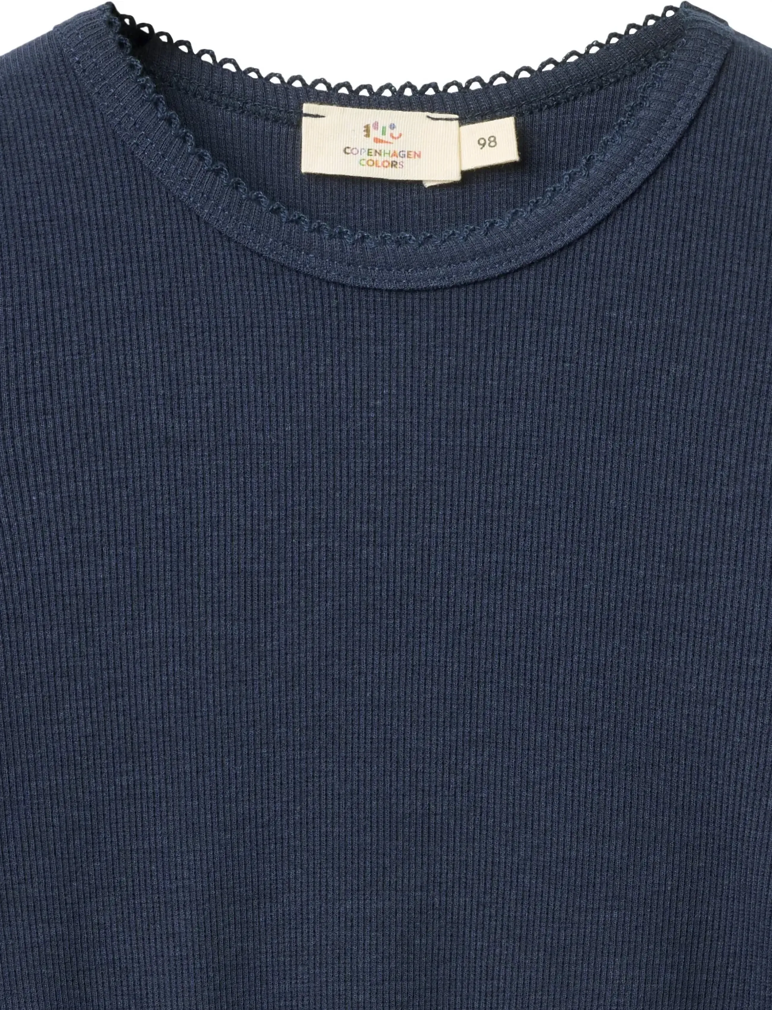 Copenhagen Colors - MODAL RIB LS TEE W. PICOT - długi rękaw - navy - 2
