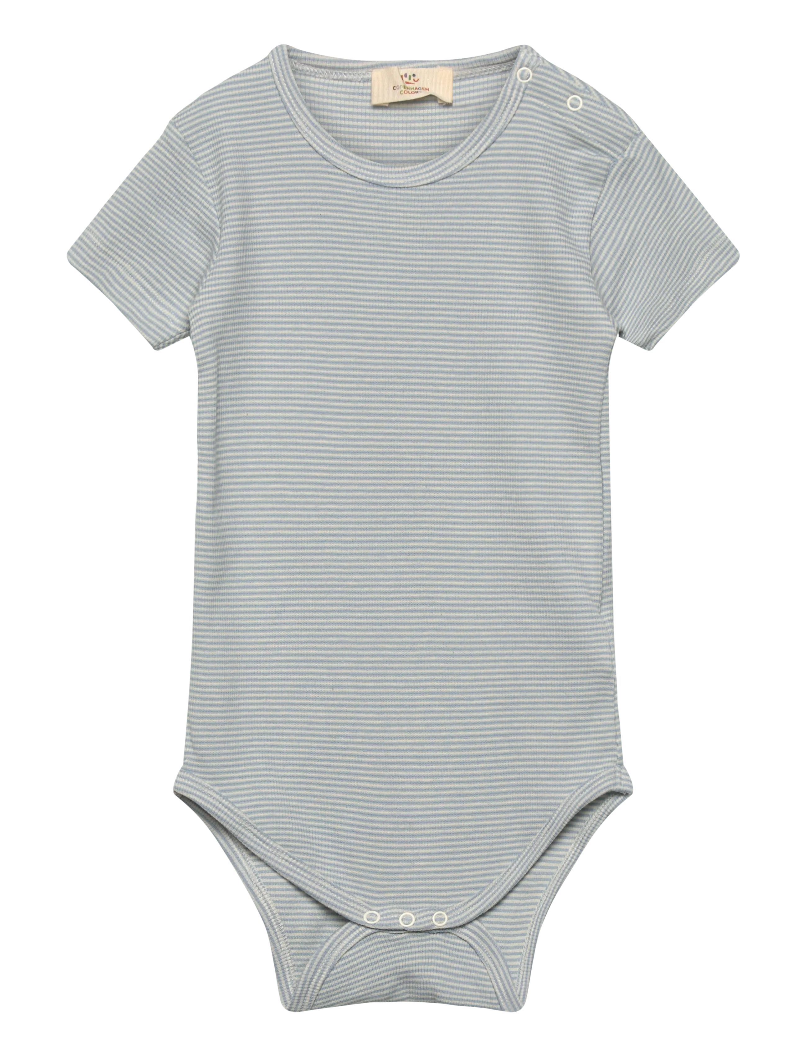 Copenhagen Colors STRIPE MODAL RIB SS BODY - 4 for 3 - DUSTY BLUE STRIPE / blue