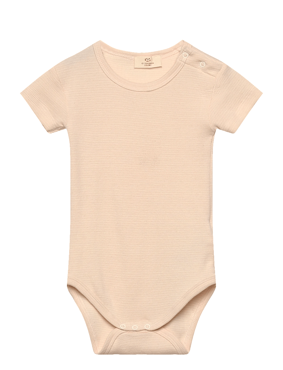 Copenhagen Colors - STRIPE MODAL RIB SS BODY - kortærmede bodyer - dusty rose stripe - 0