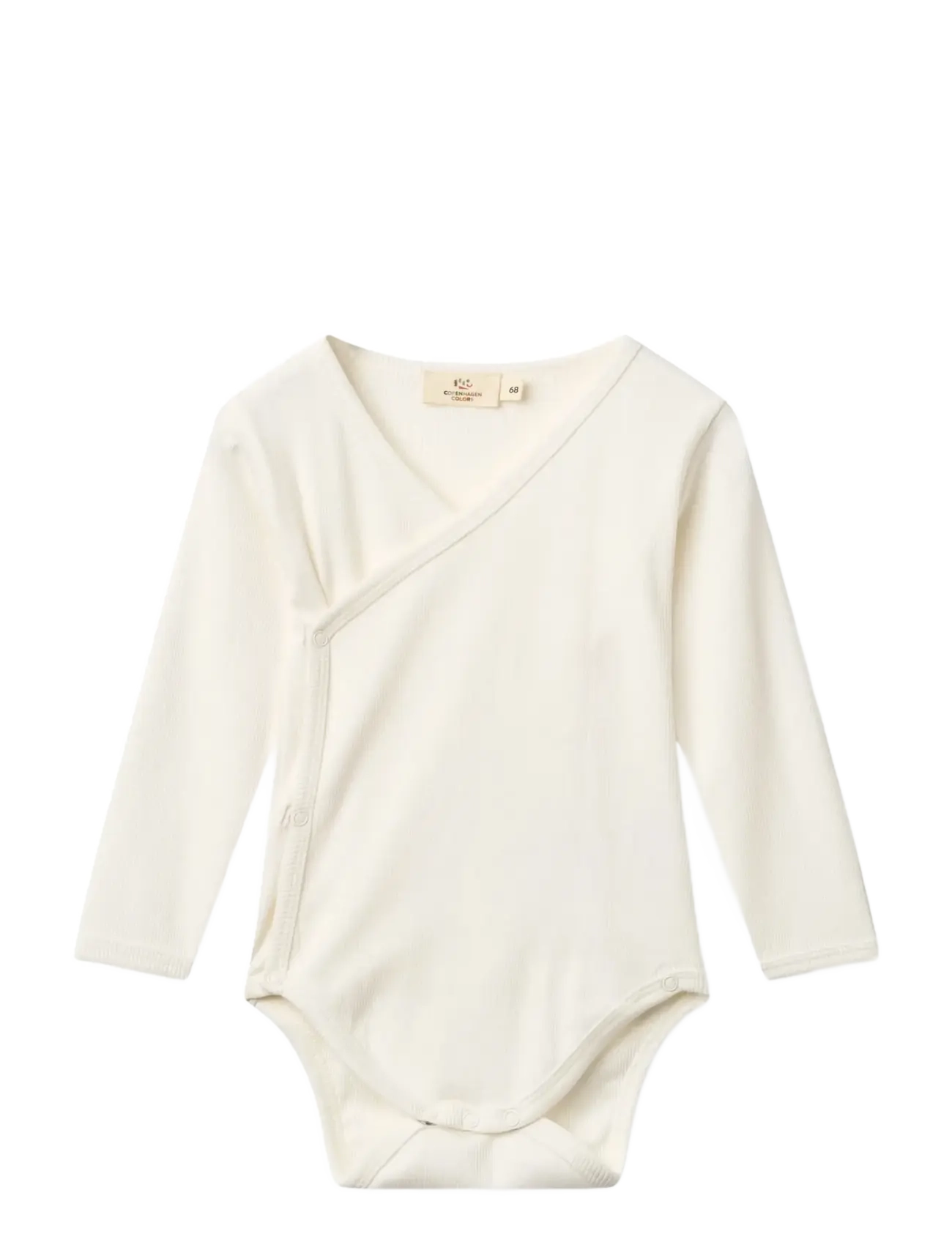 Copenhagen Colors Modal Rib Cross Over Body W. Ls, 74, Bodys, Creme - Long-sleeved, Kinder