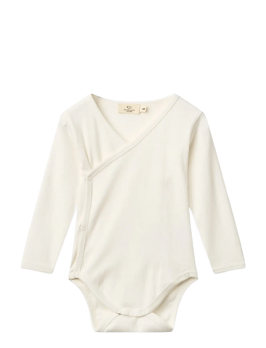 Copenhagen Colors - MODAL RIB CROSS OVER BODY W. LS - langærmede bodyer - cream - 0