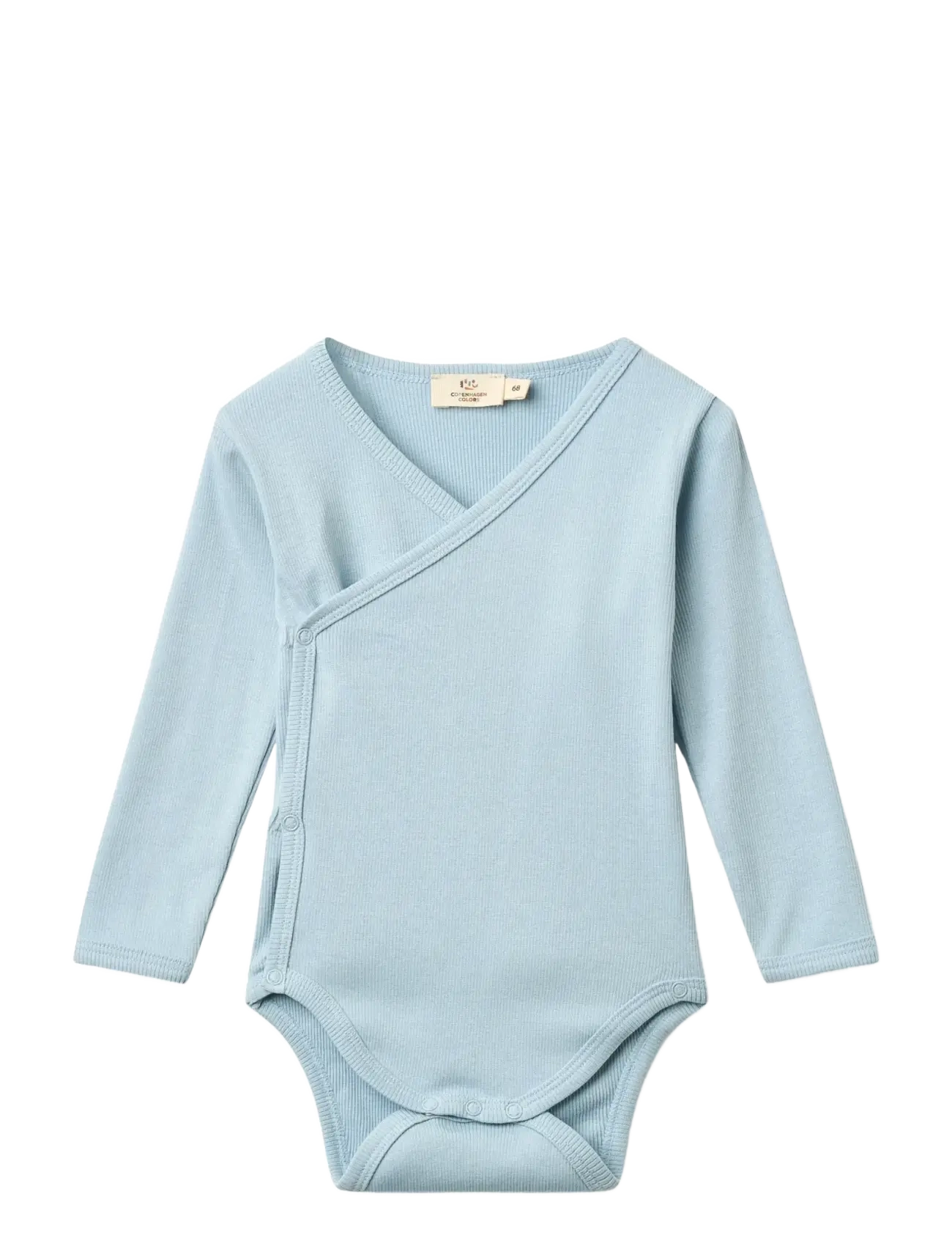 Copenhagen Colors Modal Rib Cross Over Body W. Ls, 50, Bodys, Blau - Long-sleeved, Kinder