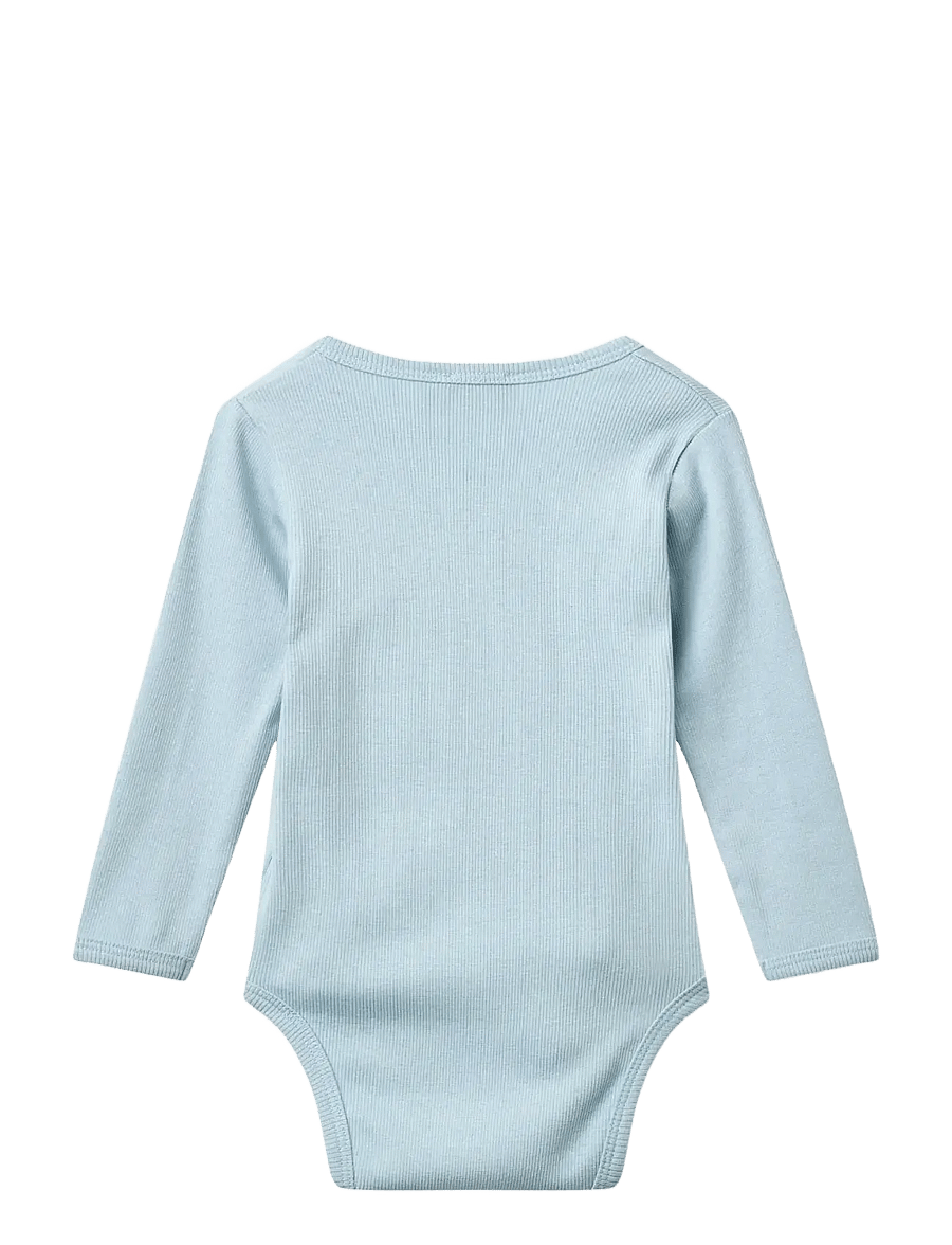 Copenhagen Colors - MODAL RIB CROSS OVER BODY W. LS - bodies à manches longues - dusty blue - 1
