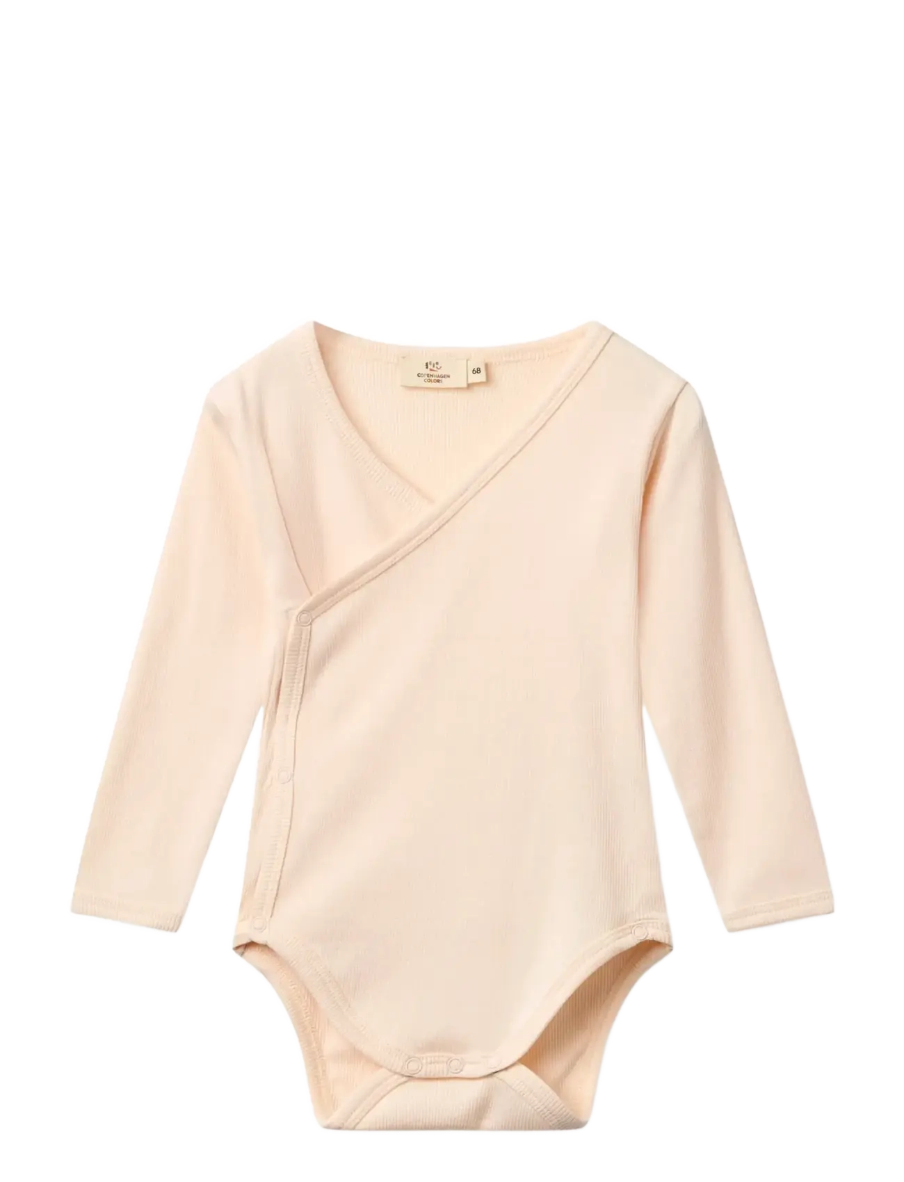 Copenhagen Colors Modal Rib Cross Over Body W. Ls, 74, Bodys, Rosa - Long-sleeved, Kinder