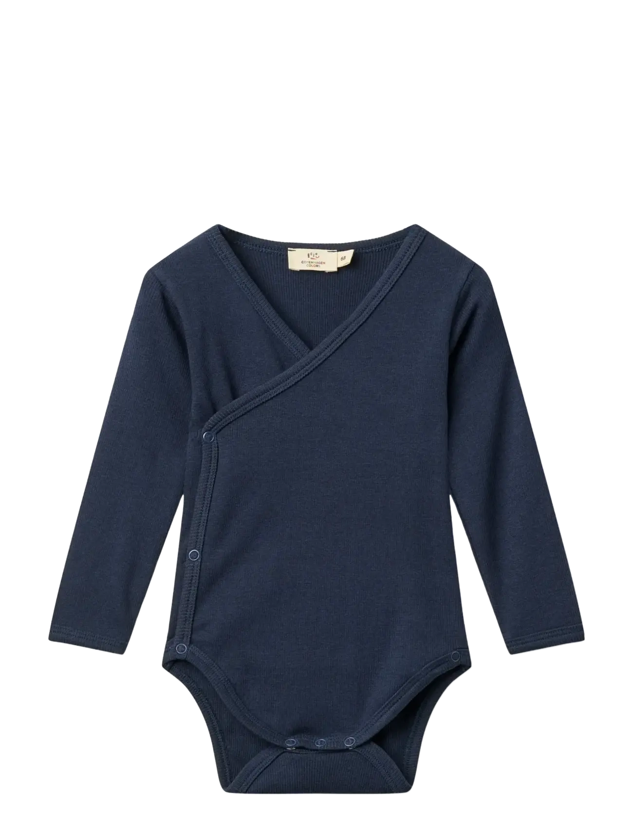 Copenhagen Colors Modal Rib Cross Over Body W. Ls, 74, Bodys, Marineblau - Long-sleeved, Kinder