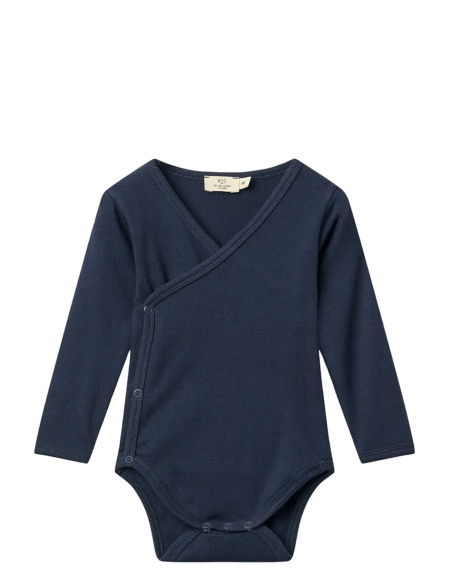 Copenhagen Colors - MODAL RIB CROSS OVER BODY W. LS - langærmede bodyer - navy - 0