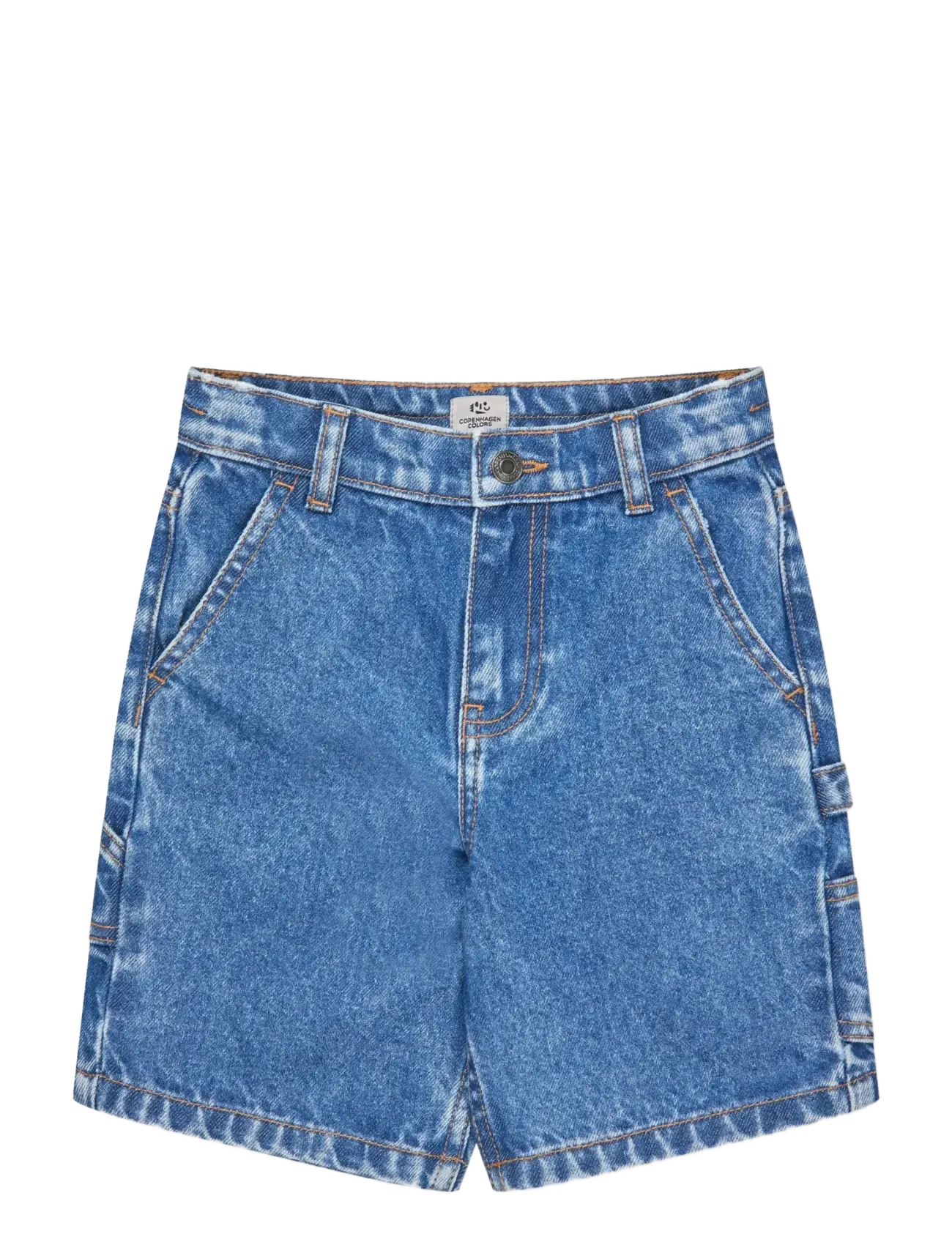 Copenhagen Colors DENIM CARGO SHORTS - Underdele - INDIGO BLUE WASHED / blue