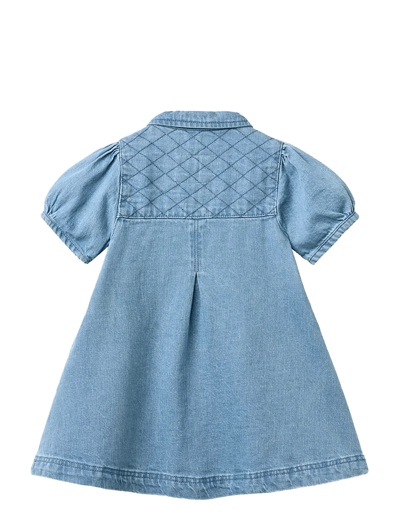 Copenhagen Colors - ORGANIC QUILTED DENIM DRESS - kurzärmelige freizeitkleider - lt. washed blue quilt - 2