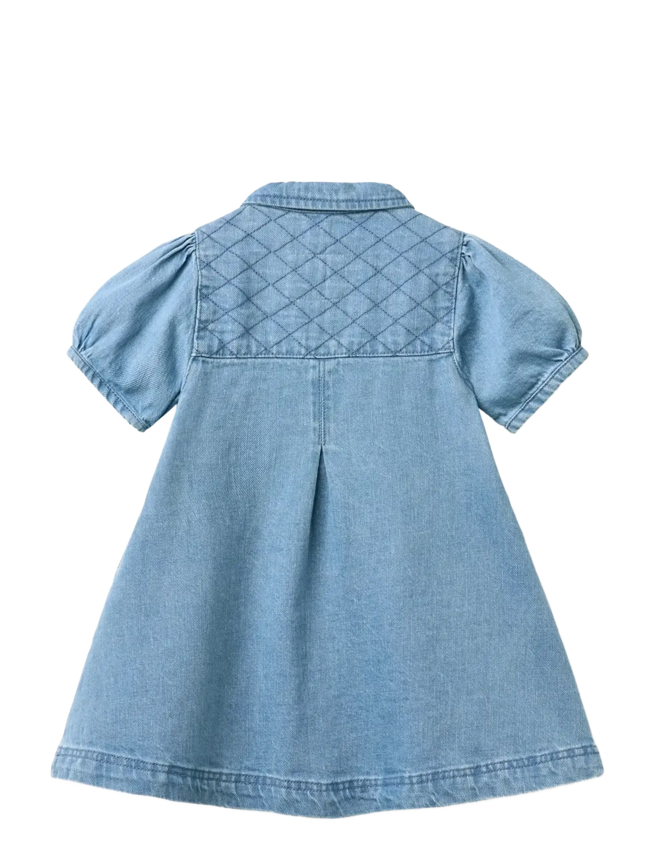 Copenhagen Colors - ORGANIC QUILTED DENIM DRESS - kortærmede hverdagskjoler - lt. washed blue quilt - 2