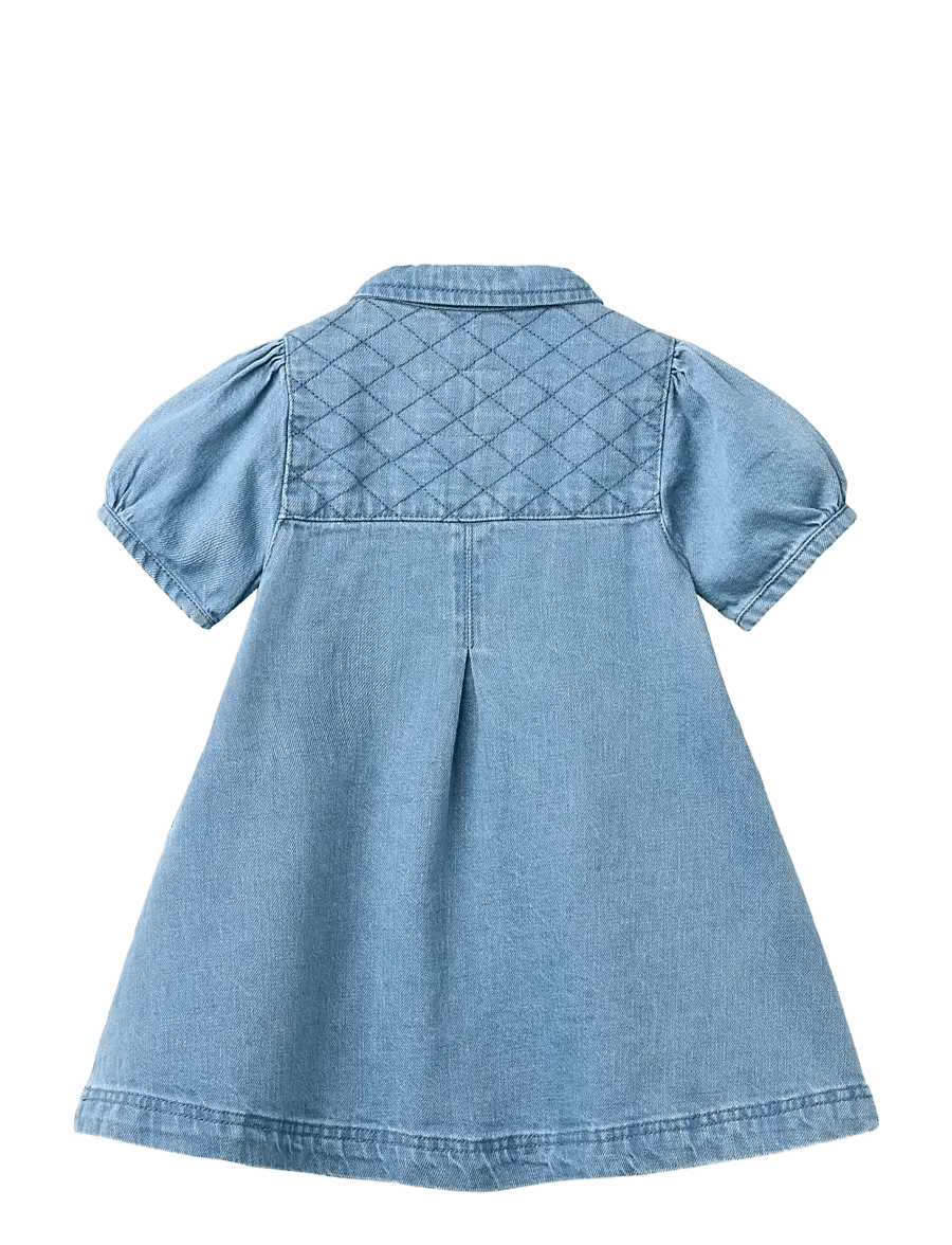 Copenhagen Colors - ORGANIC QUILTED DENIM DRESS - kortærmede hverdagskjoler - lt. washed blue quilt - 2