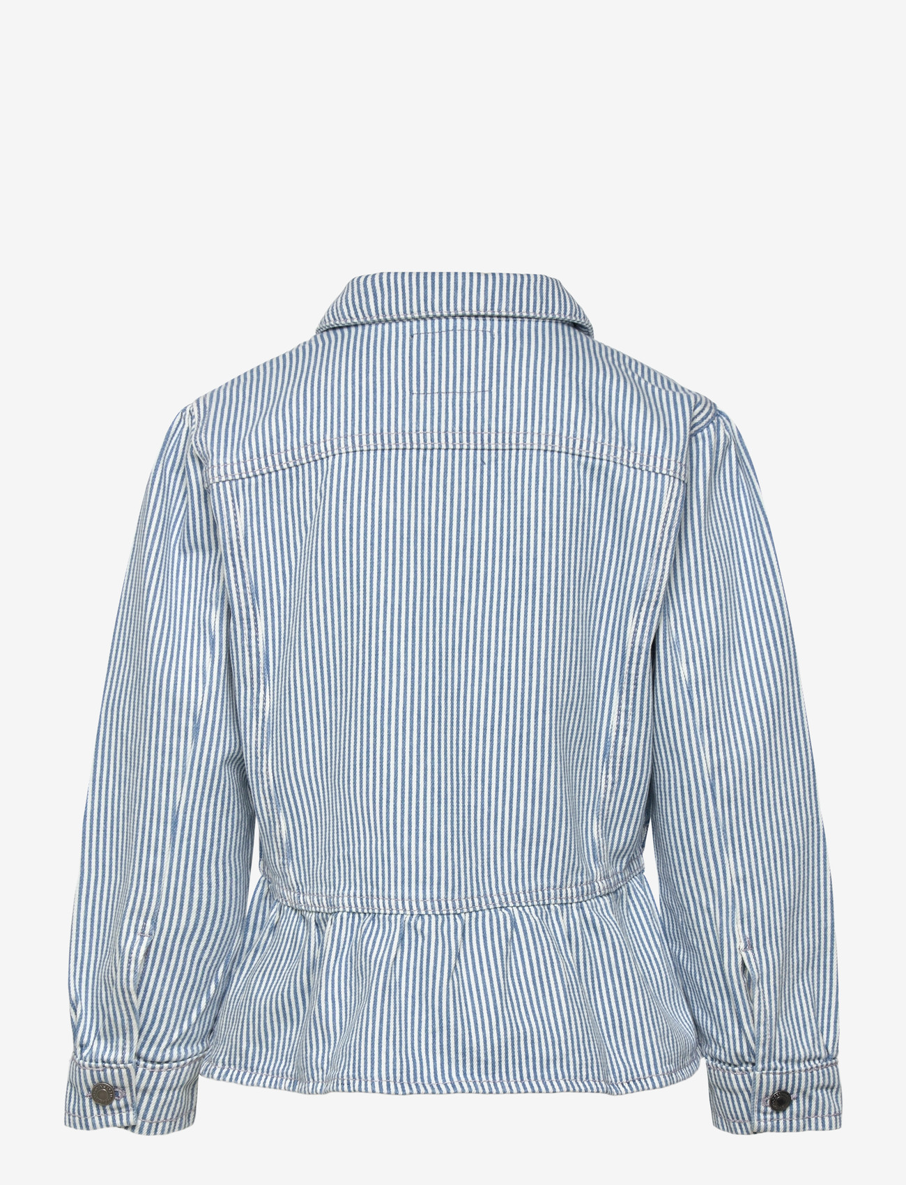 Copenhagen Colors - YARNDYED DENIM FRILL JACKET - denim jackets - denim blue stripe - 1