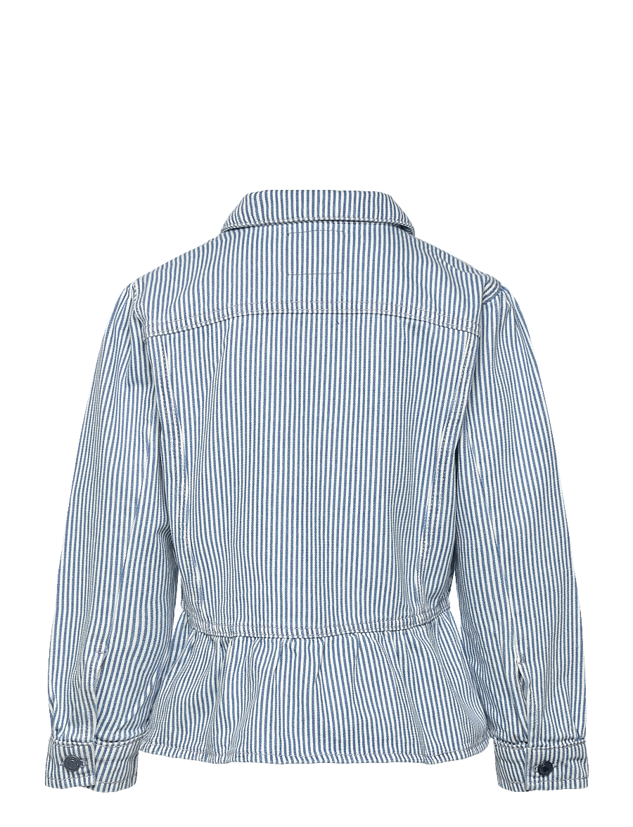 Copenhagen Colors - YARNDYED DENIM FRILL JACKET - gallajakkar - denim blue stripe - 2