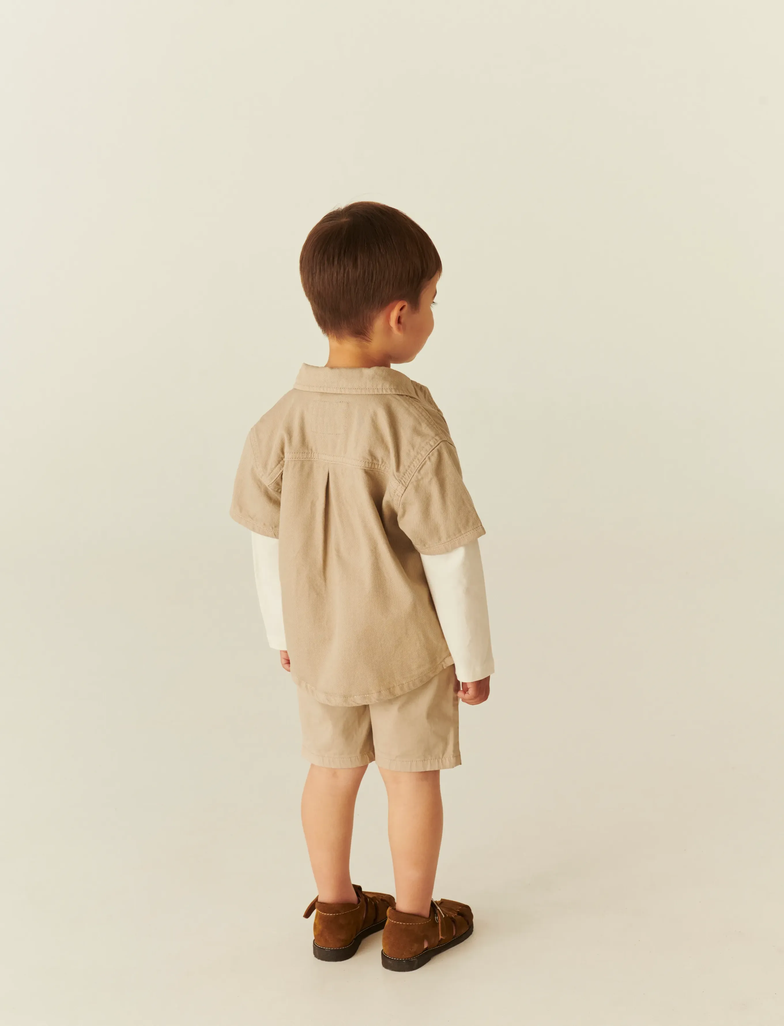 Copenhagen Colors - TWILL SAFARI SHIRT SS - short-sleeved shirts - beige - 3