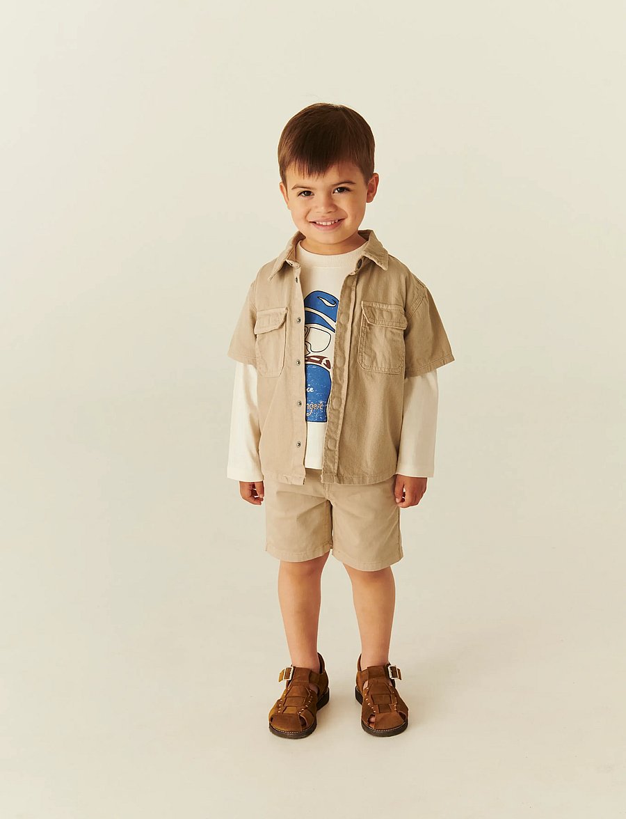 Copenhagen Colors - TWILL SHORTS W. CUFF - chino-shorts - beige - 0