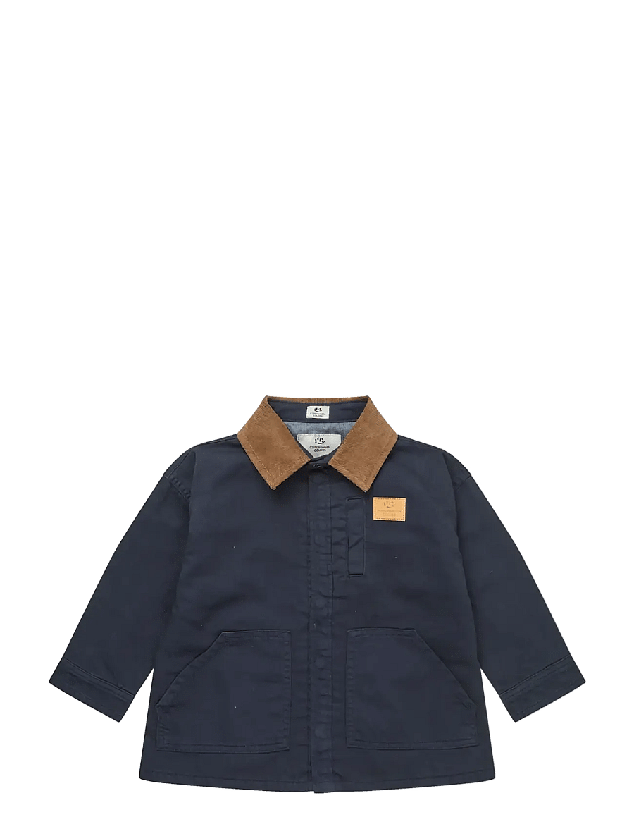 Copenhagen Colors - TWILL JACKET W. CORDUROY COLLAR - leichte jacken - navy comb - 1