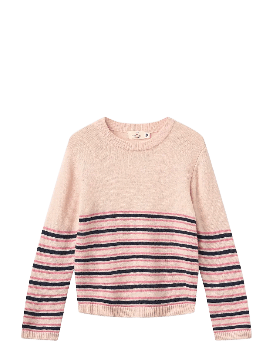 Copenhagen Colors - Striped Merino Sweater - soft pink comb. - 0