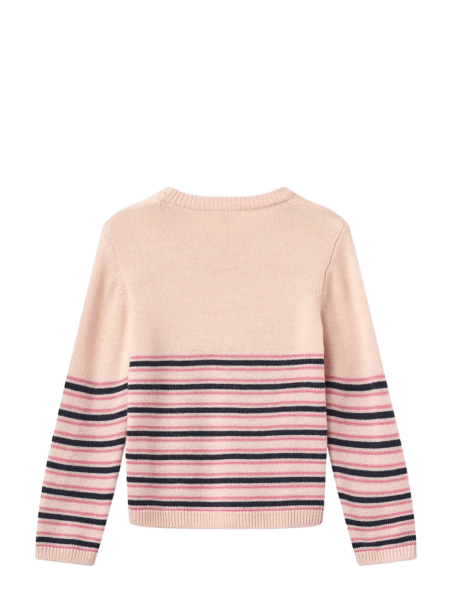 Copenhagen Colors - Striped Merino Sweater - soft pink comb. - 1