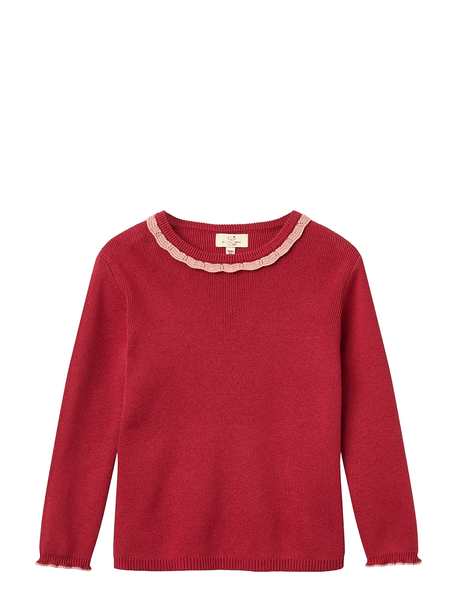 Copenhagen Colors - LS Blouse w. Deco Neck - red comb. - 0