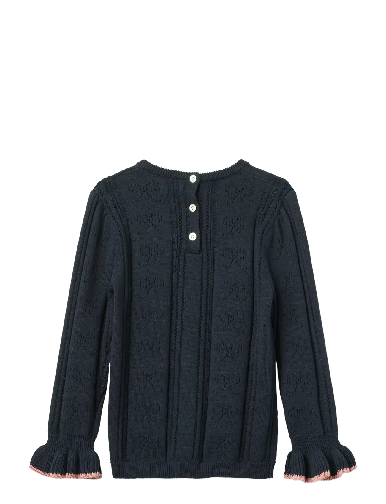 Copenhagen Colors - Pointelle Blouse w. Bow - navy comb. - 1