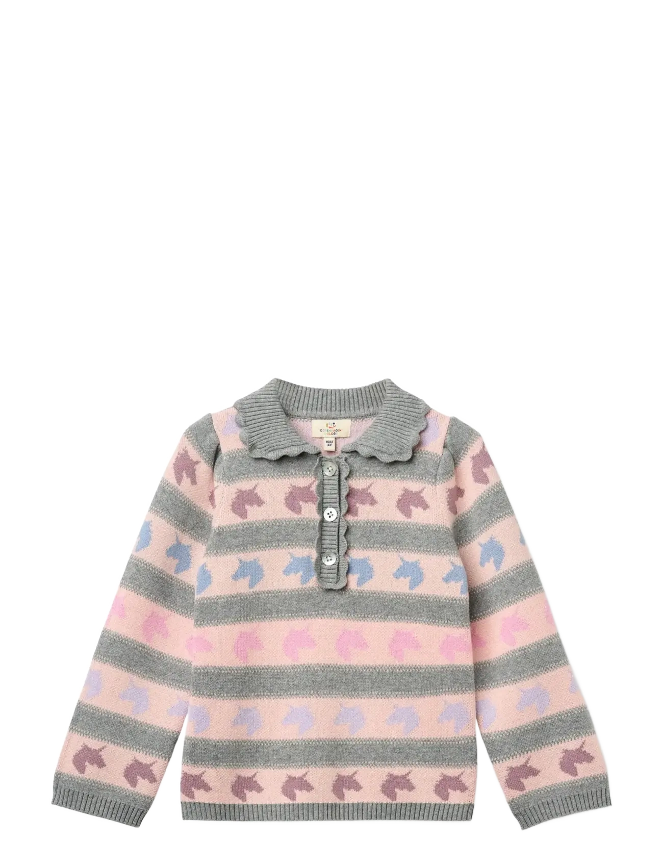 Copenhagen Colors Unicorn Pattern Ls. Blouse w. Collar - Shop efter størrelse - UNICORN / multi