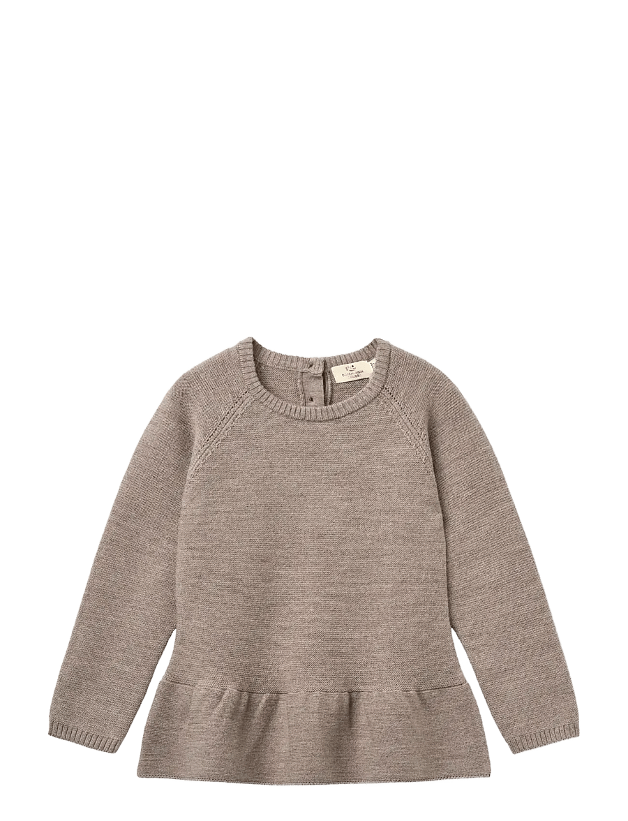 Copenhagen Colors - Merino Knitted Frill Blouse - natural melange - 0
