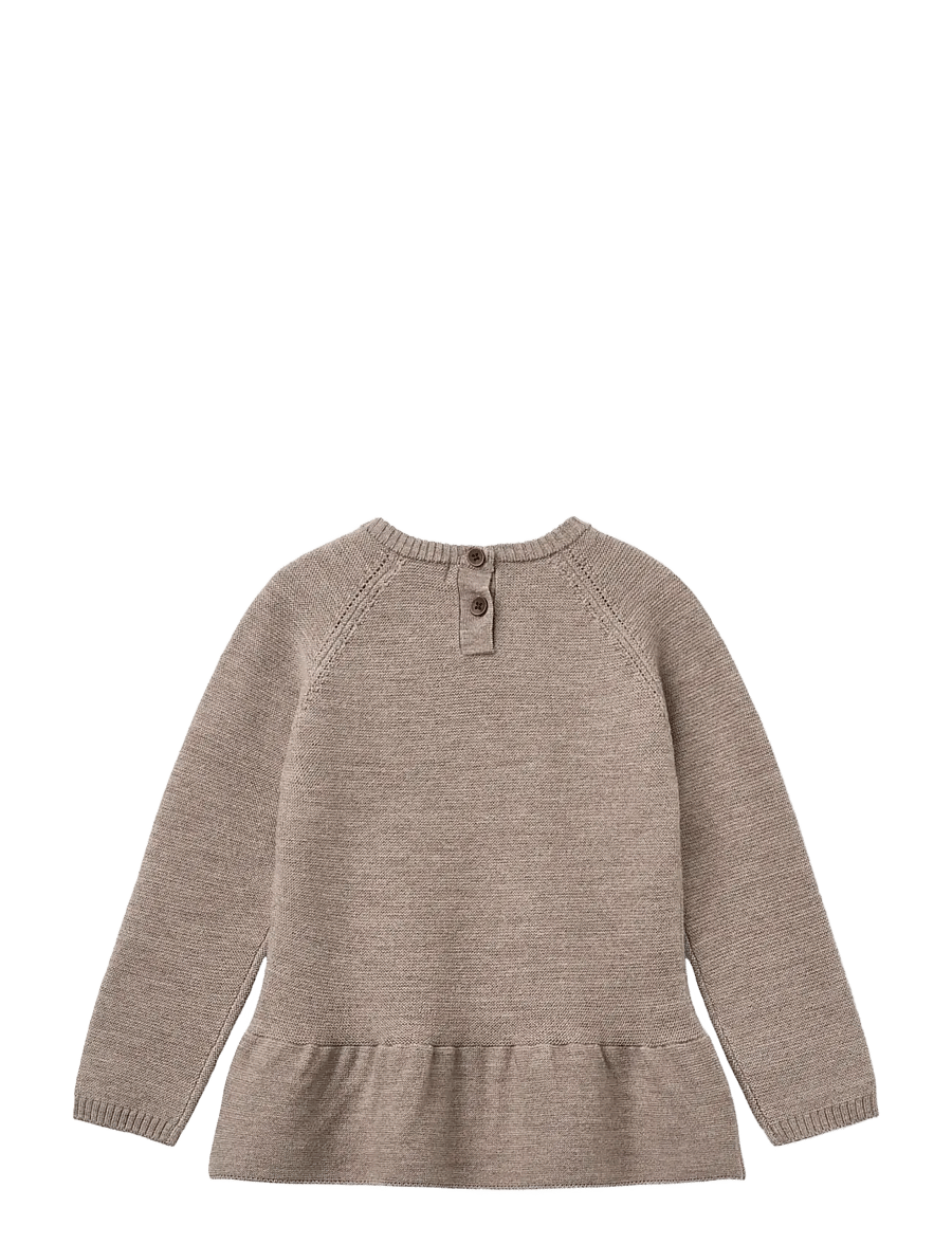 Copenhagen Colors - Merino Knitted Frill Blouse - natural melange - 1