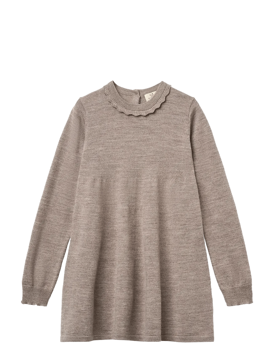 Copenhagen Colors - Classic Merino Dress w. Deco Neck - natural melange - 1