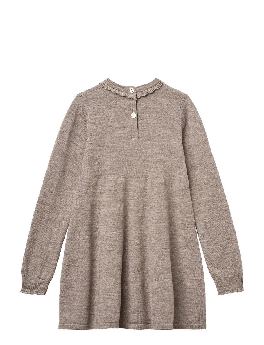 Copenhagen Colors - Classic Merino Dress w. Deco Neck - natural melange - 2