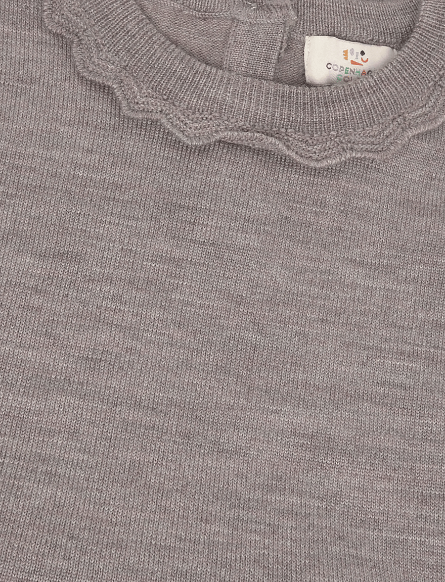 Copenhagen Colors - Classic Merino Dress w. Deco Neck - langärmelige babykleider - natural melange - 3