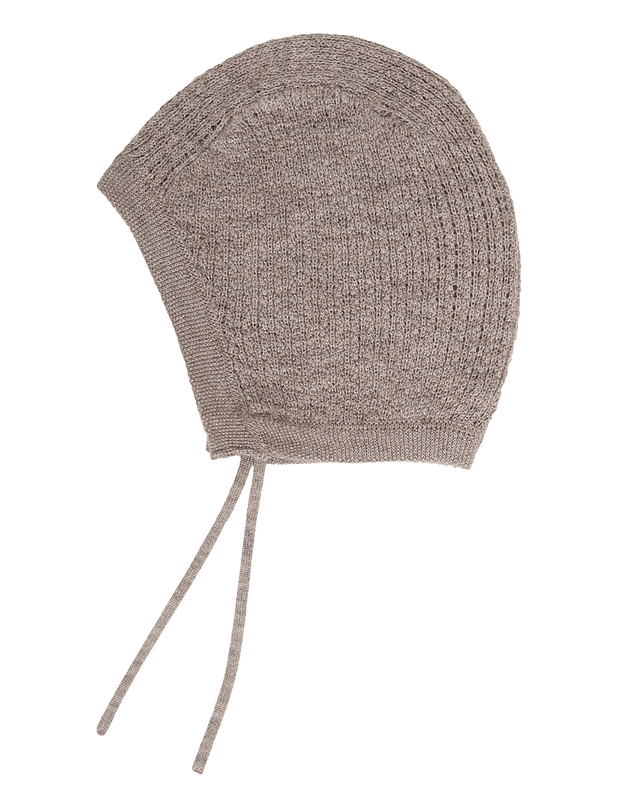 Copenhagen Colors - 2-Pack Merino Pointelle Baby Cross-Over & Baby Bonnet Hat - base layer baby - natural melange - 2
