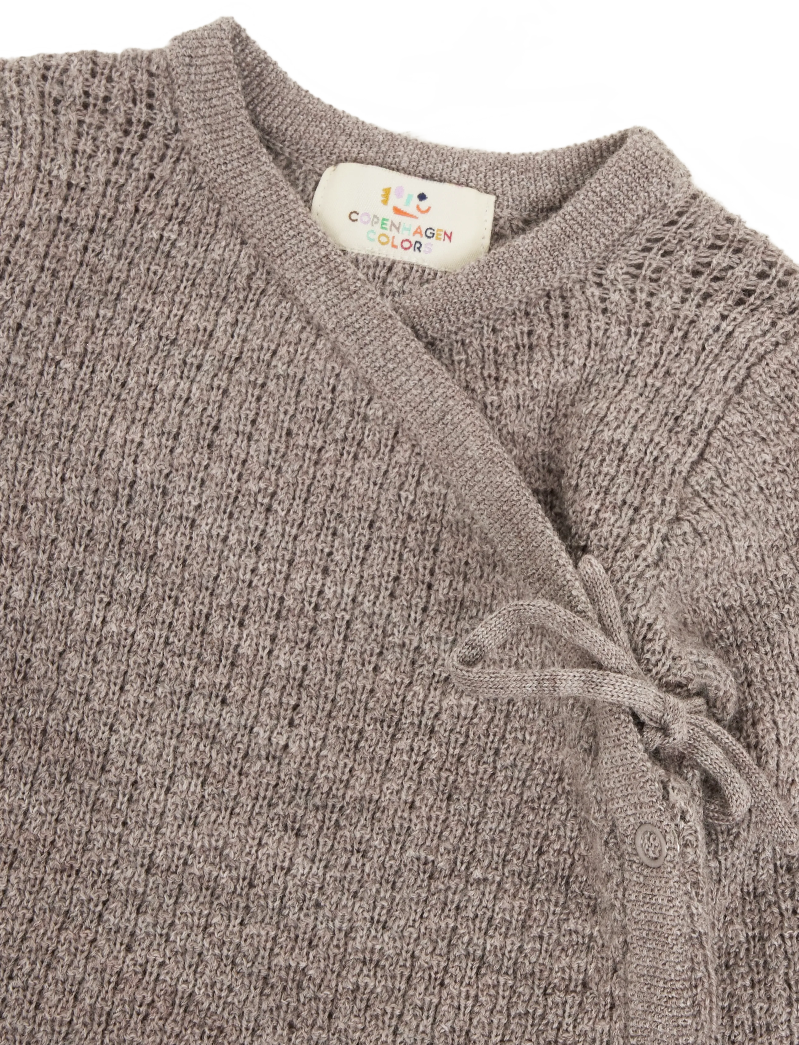 Copenhagen Colors - 2-Pack Merino Pointelle Baby Cross-Over & Baby Bonnet Hat - base layer baby - natural melange - 3