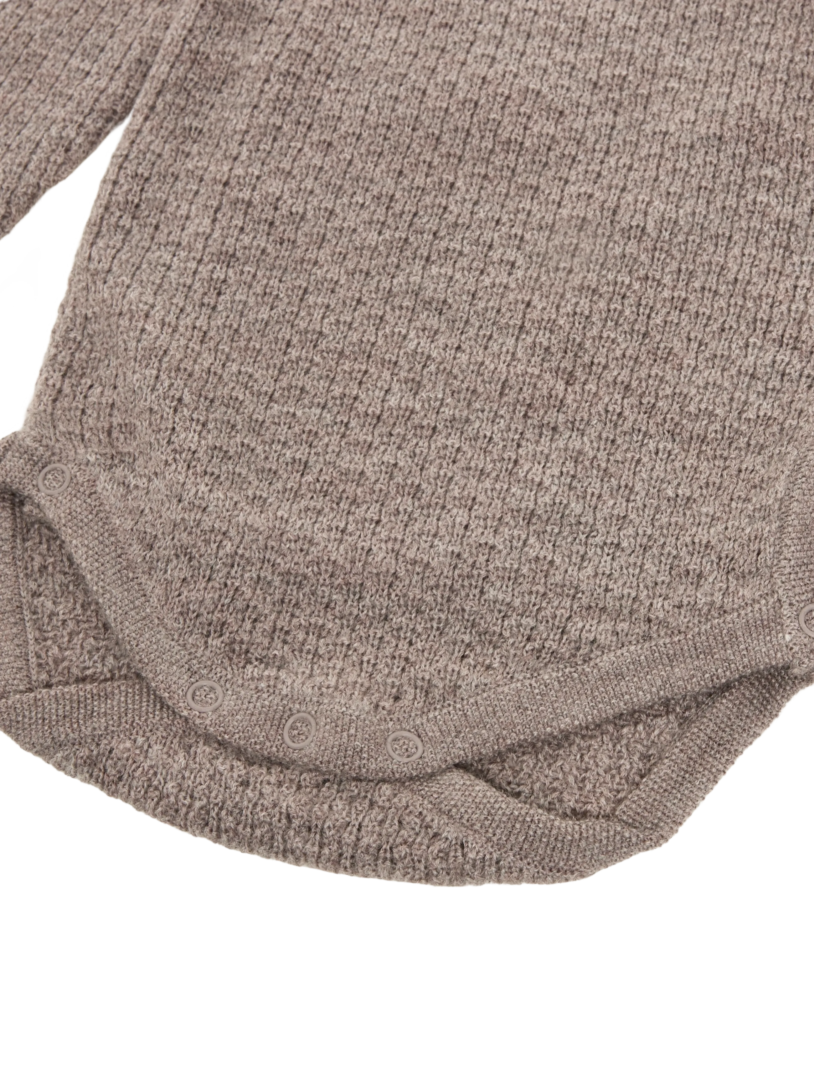 Copenhagen Colors - 2-Pack Merino Pointelle Baby Cross-Over & Baby Bonnet Hat - base layer baby - natural melange - 4