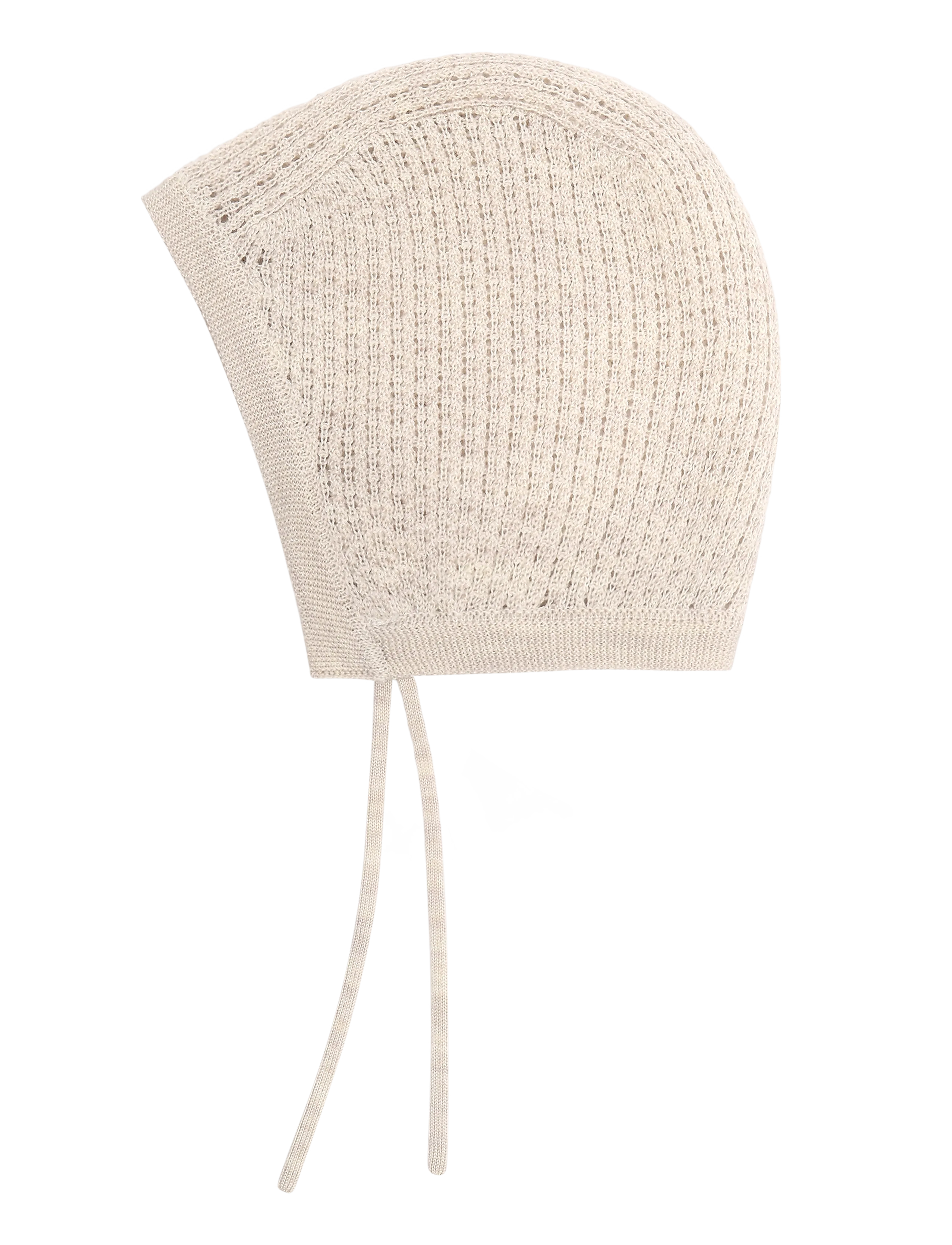 Copenhagen Colors - 2-Pack Merino Pointelle Baby Cross-Over & Baby Bonnet Hat - uldundertøj baby - pale cream - 3
