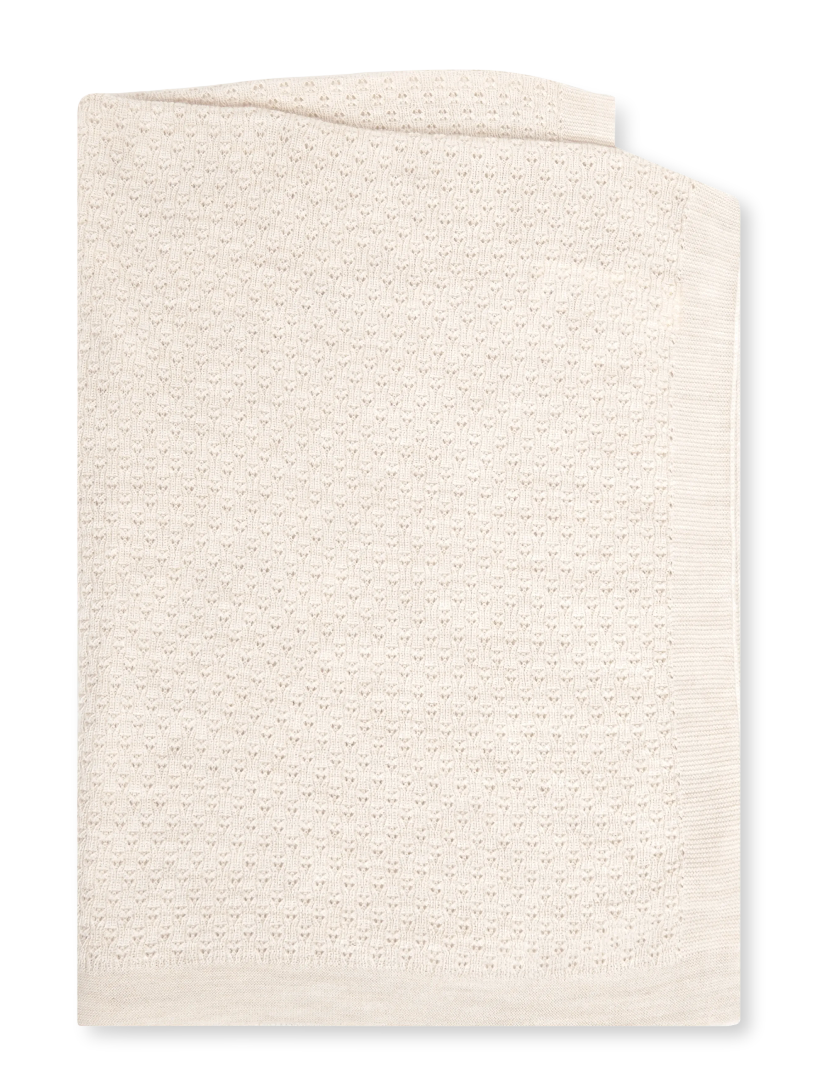 Copenhagen Colors - Merino Knitted Baby Blanket - tæpper - pale cream - 2