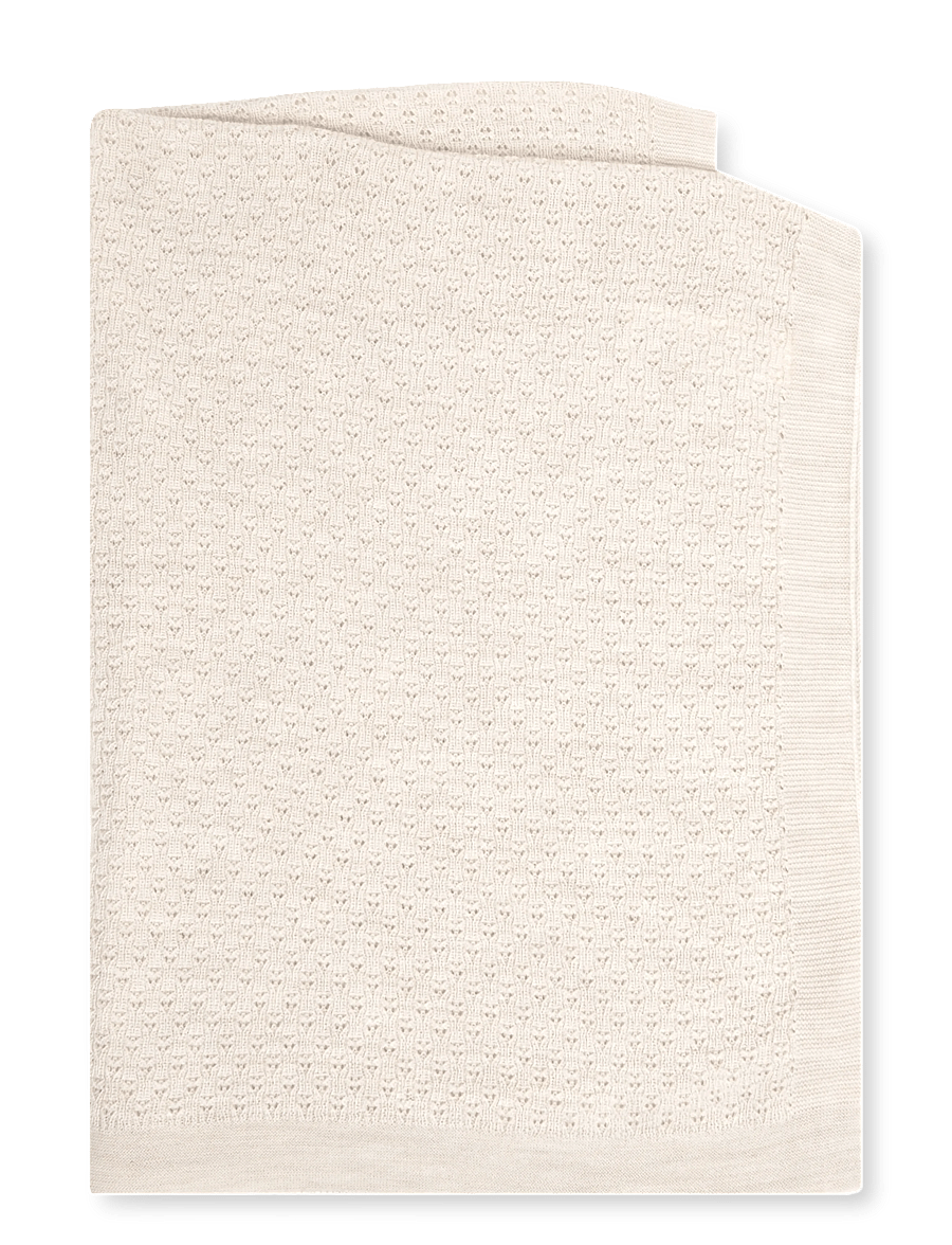Copenhagen Colors - Merino Knitted Baby Blanket - tæpper - pale cream - 2