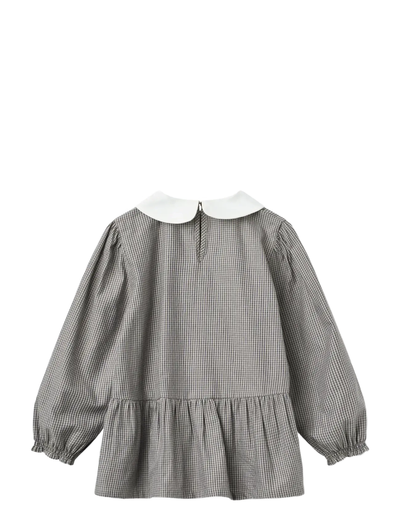 Copenhagen Colors - Blouse w. Collar Embroidery - grey check comb. - 1