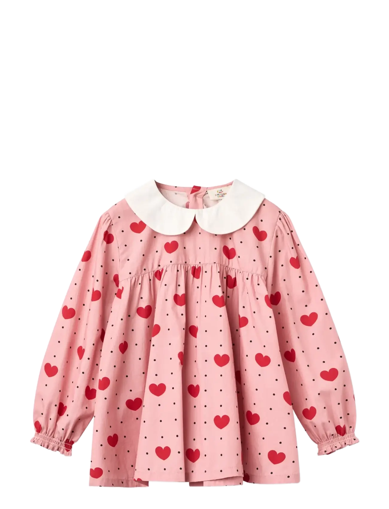 Copenhagen Colors Blouse w. Collar w. Heart Aop - Kleidung - HEART AOP / pink/rose