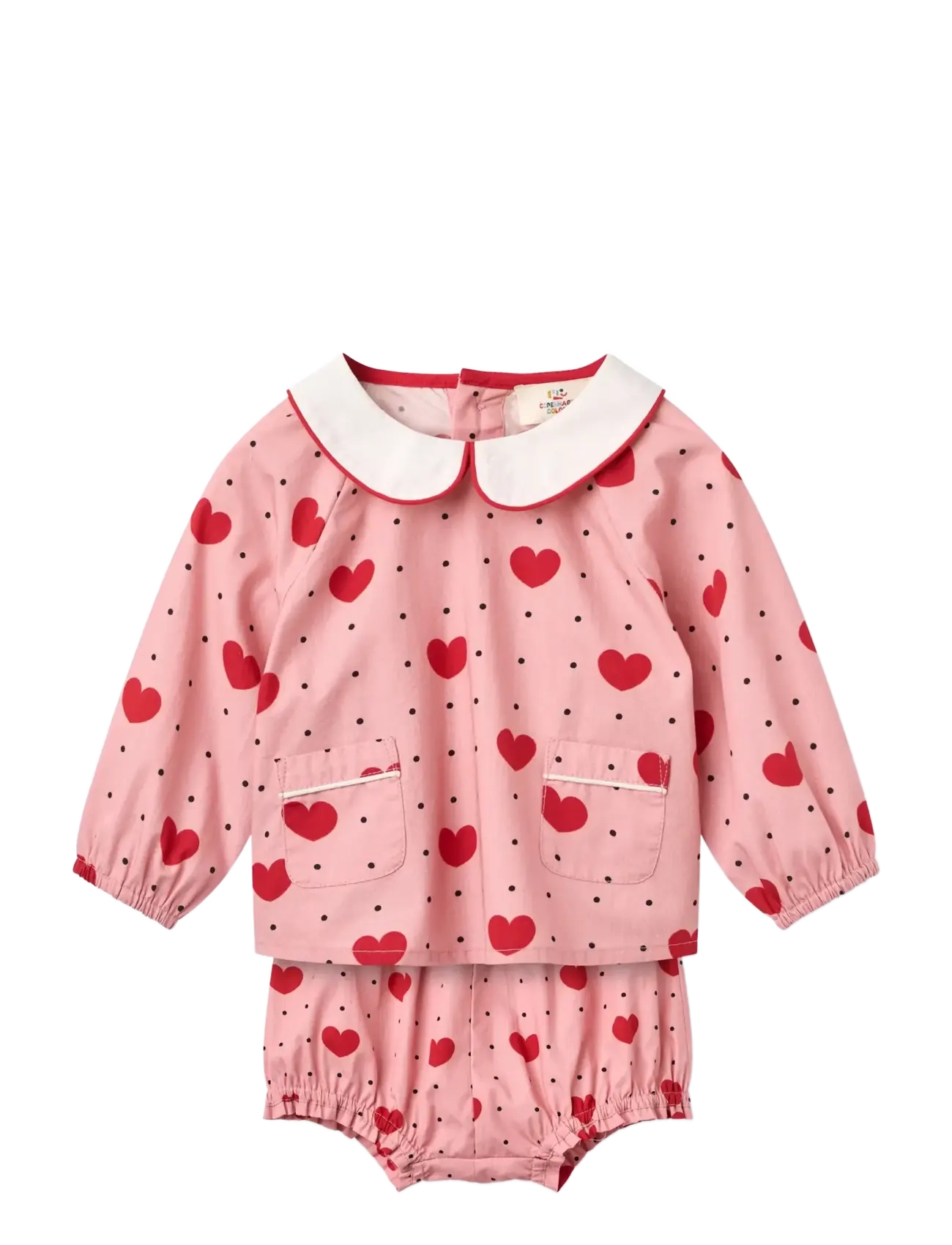Copenhagen Colors Baby Set w. Heart Aop - Kleidung - HEART AOP / pink/rose