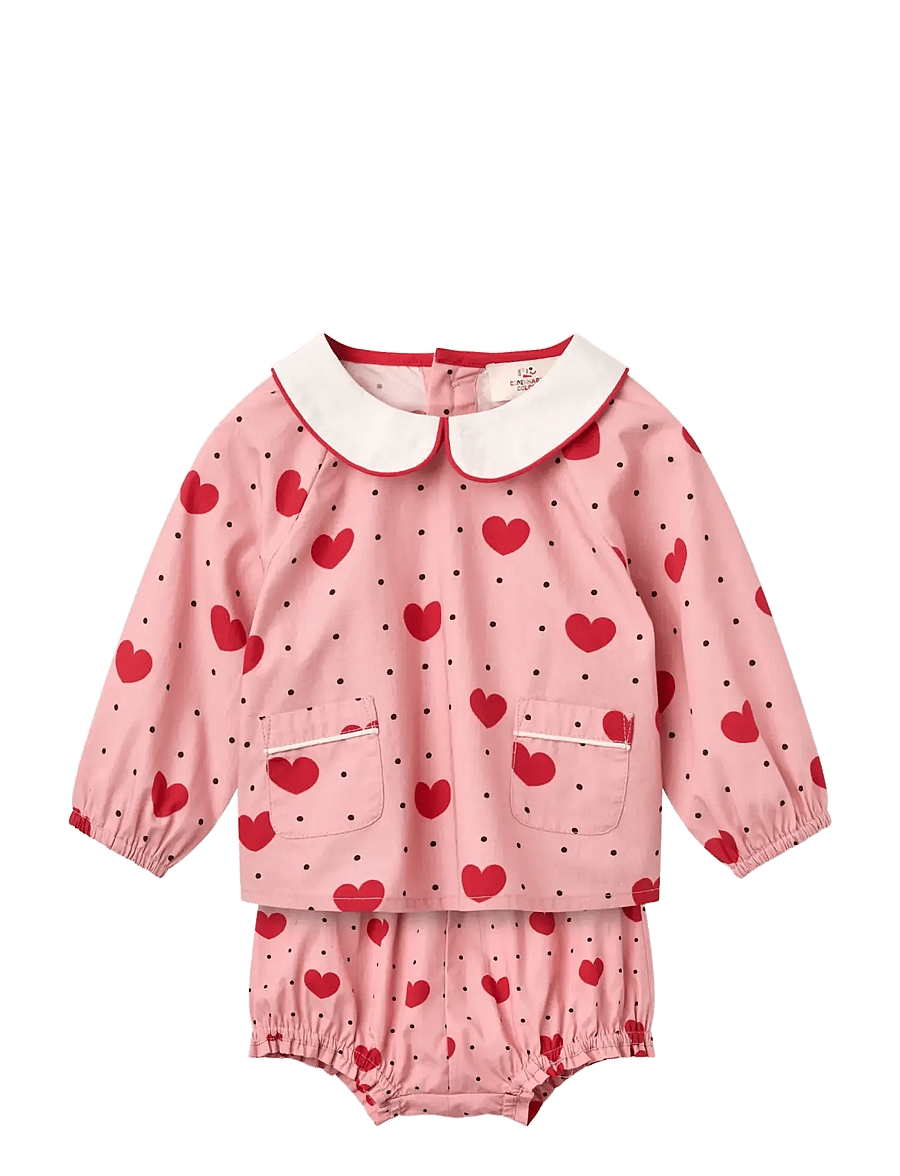 Copenhagen Colors - Baby Set w. Heart Aop - heart aop - 0