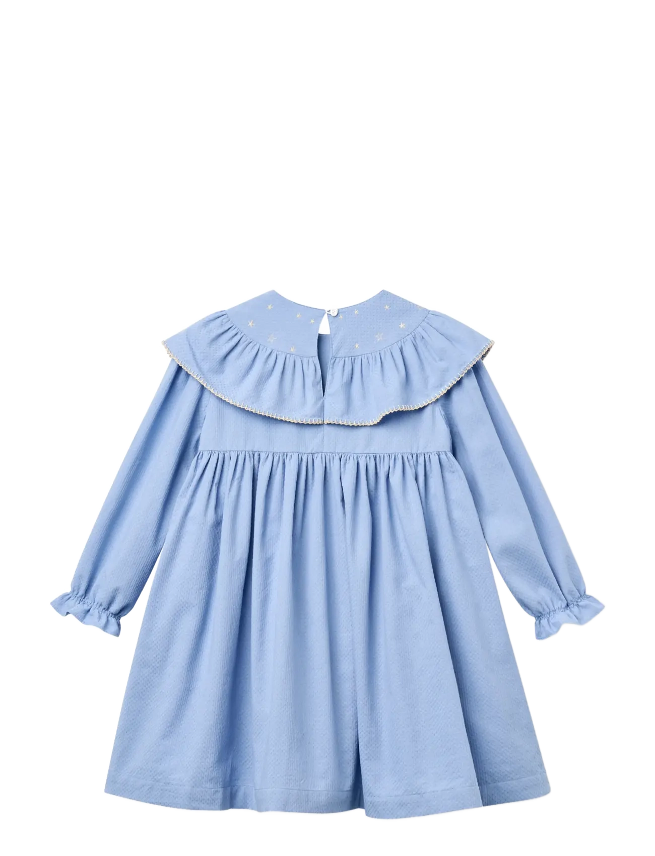 Copenhagen Colors - Dress w. Frill & Star Embroidery - endless blue - 2