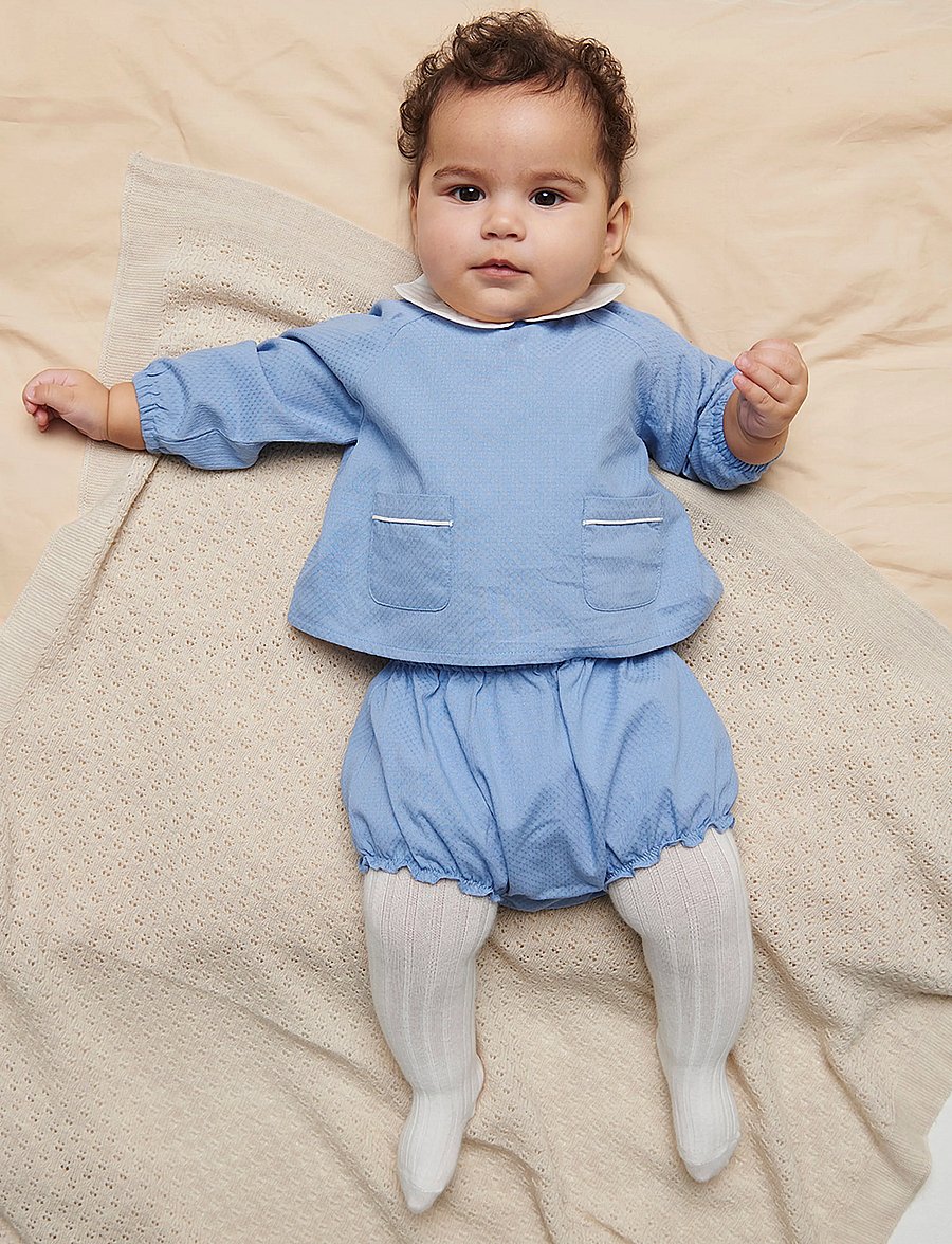 Copenhagen Colors - Baby Set - Blouse & Bloomers - komplektid pikkade varrukatega t-särgiga - endless blue - 0