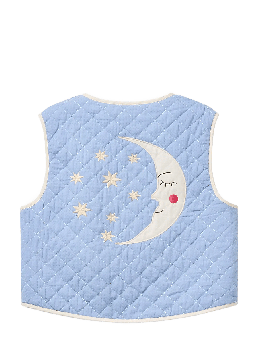 Copenhagen Colors - Quilted Vest w. Moon & Star Embroidery - endless blue - 2